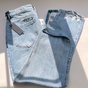 Blank NYC Jeans Womens Size 29 Blue The Madison High Rise Crop Ripped Hem